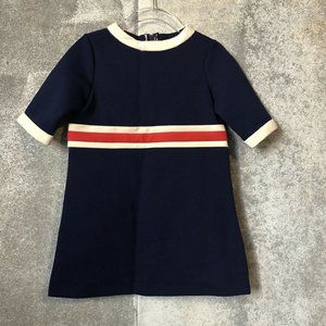 ~3 Vintage Dress MOD Toddler Girl Navy 3/4 Sleeve